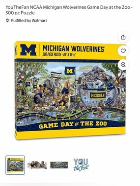 YouTheFan NCAA Michigan Wolverines Game Day at the Zoo - 500 pc Puzzle